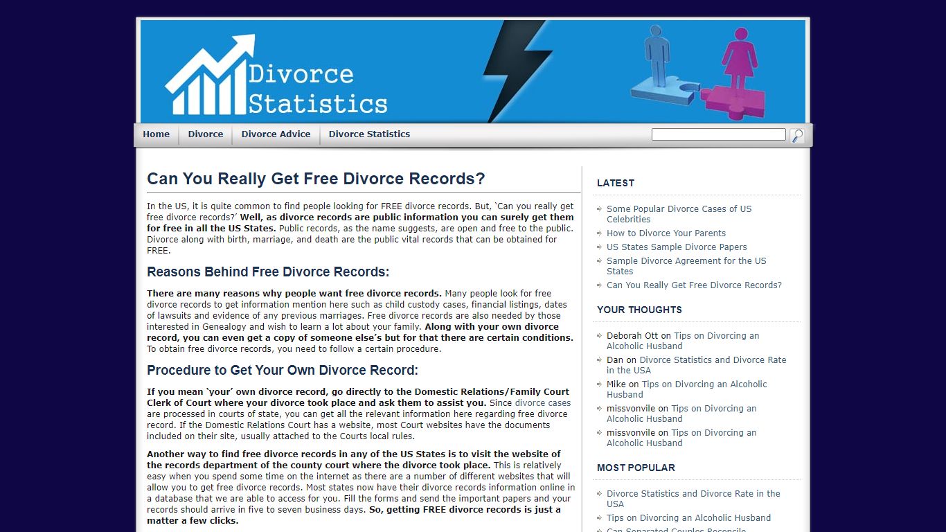 Can You Really Get Free Divorce Records? - Divorce Statistics